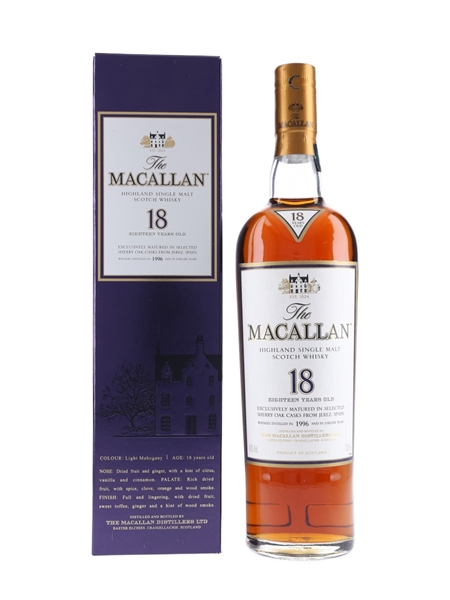 Macallan 18 Year Old 1996 and Earlier 70cl / 43%