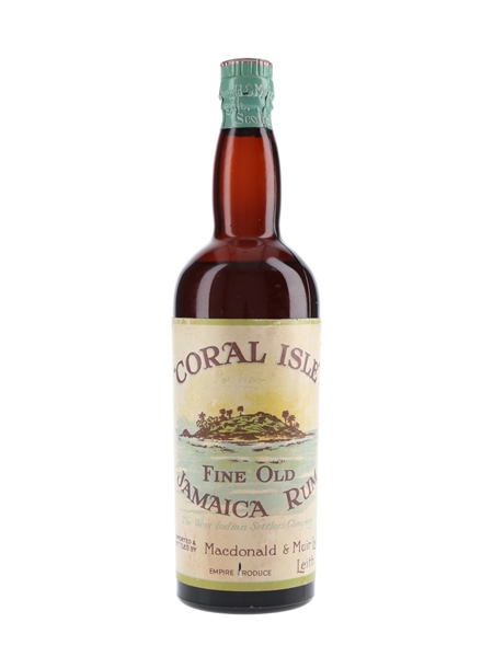 Coral Isle Fine Old Jamaica Rum Bottled 1930s-1940s - Macdonald & Muir Ltd. 75cl