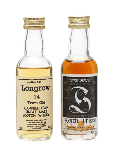 Longrow 14 & Springbank 12 Years Old Bottled 1980s 2 x 5cl