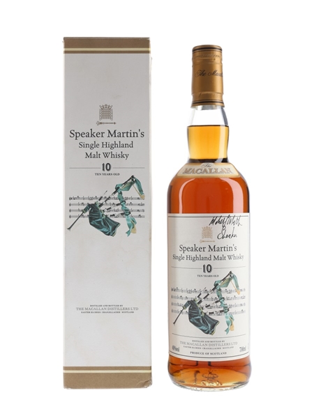 Macallan 10 Year Old Speaker Martin's - Signed Bottle 70cl / 40%