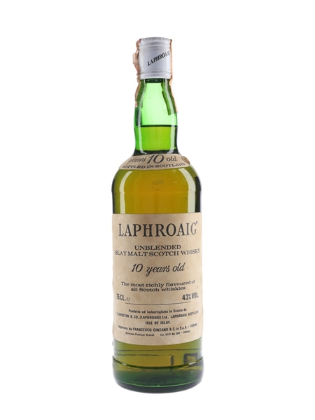 Laphroaig 10 Year Old Bottled 1980s - Cinzano 75cl / 43%