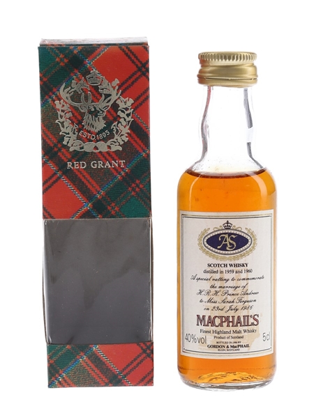 MacPhail's Royal Wedding 1959 & 1960 Bottled 1986 - Gordon & MacPhail 5cl / 40%