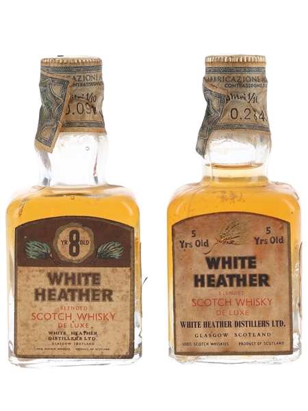 White Heather 5 & 8 Year Old Bottled 1970s - Rinaldi 2 x 4.7cl / 43.4%