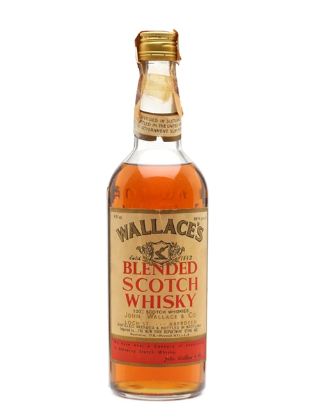 Wallace's Blended Scotch Whisky Bottled 1940s 75cl