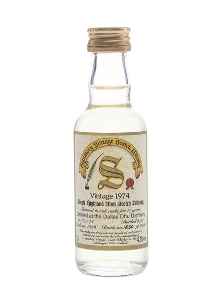 Dallas Dhu 1974 17 Year Old Bottled 1992 - Signatory Vintage 5cl / 43%