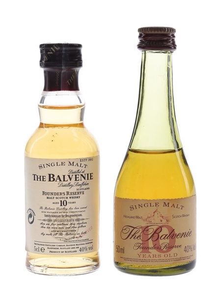 Balvenie 10 Year Old Founder's Reserve Bottled 1980s & 1990s 2 x 5cl / 40%