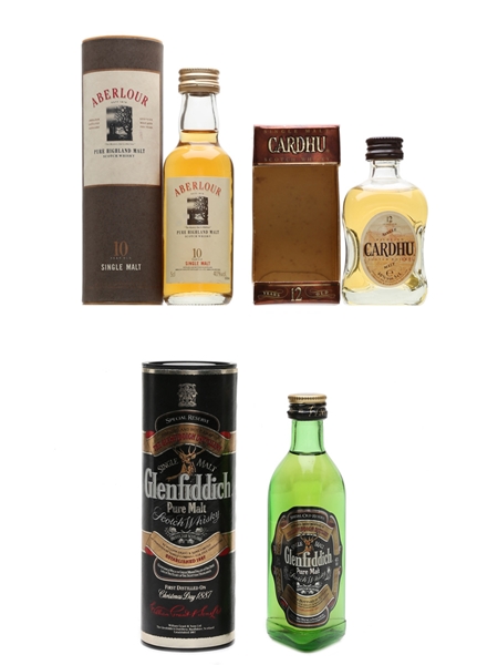 Aberlour, Cardhu & Glenfiddich  3 x 5cl