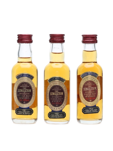 Singleton of Auchroisk 1976, 1981 & 1983  3 x 5cl