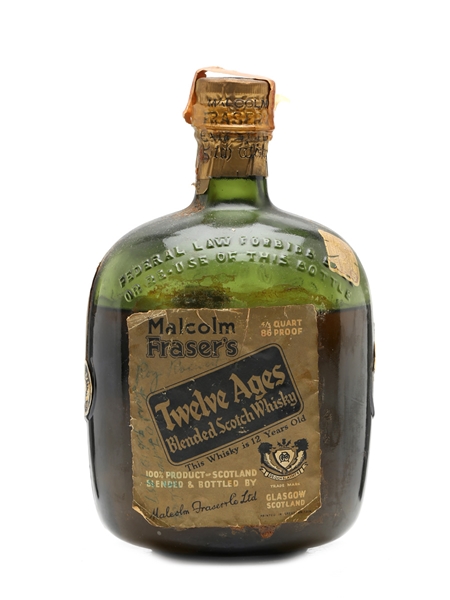 Malcolm Fraser's Twelve Ages 12 Years Old Bottled 1940s 75cl