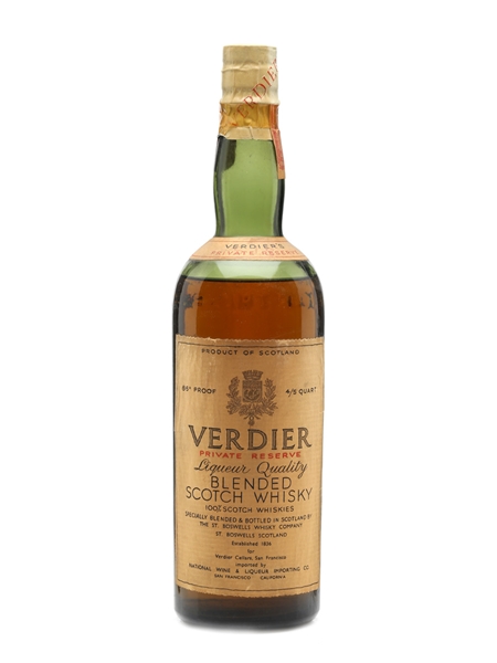 Verdier's Private Reserve Bottled 1940s 75cl