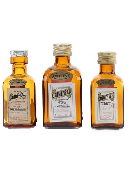 Cointreau Bottled 1970s & 1980s 3 x 3cl-5cl / 40%