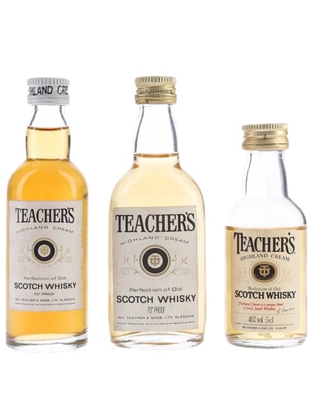 Teacher's Highland Cream Bottled 1970s-1980s 3 x 5cl / 40%