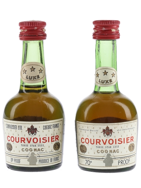 Courvoisier 3 Star Bottled 1970s 2 x 3cl / 40%