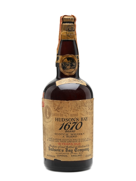 Hudson Bay 1670 15 Year Old Malt Bottled 1940s 75cl