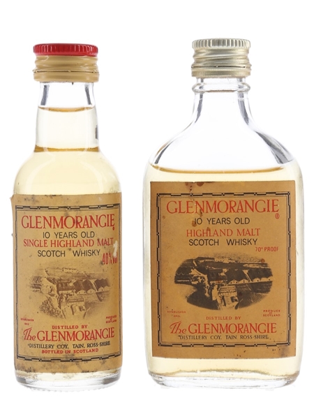 Glenmorangie 10 Year Old Bottled 1970s-1980s 2 x 5cl / 40%