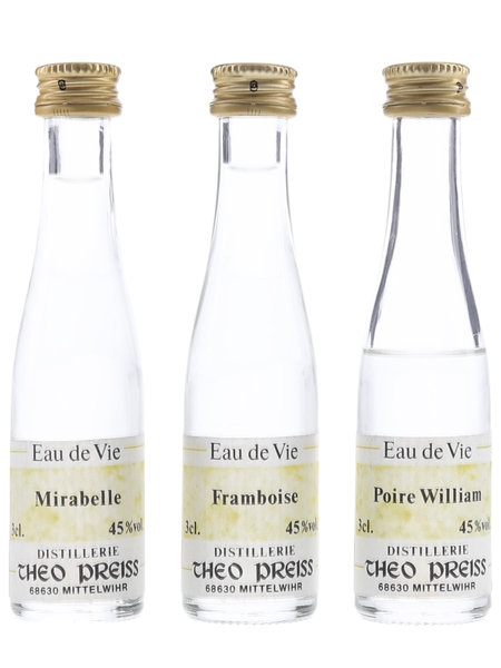 Theo Preiss Eau De Vie Framboise, Mirabelle, Poire William 3 x 3cl / 45%