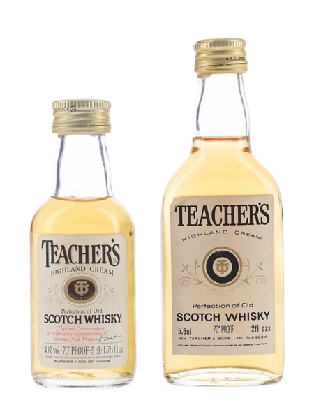 Teacher's Highland Cream Bottled 1970s 2 x 5cl / 40%