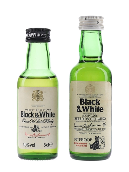 Black & White Bottled 1970s & 1980s 2 x 5cl / 40%