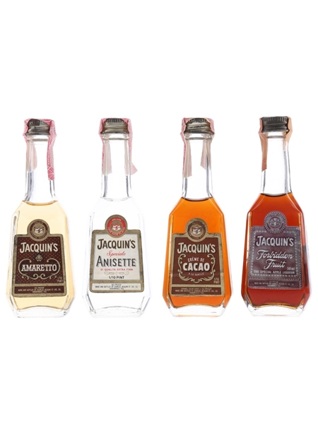 Jacquin's Liqueurs Amaretto, Anisette, Creme De Cacao & Forbidden Fruit 4 x 5.6cl