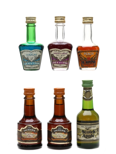 Assorted Liqueurs De Kuyper, KWV & Mrs McGillvray's 6 x 3-5cl