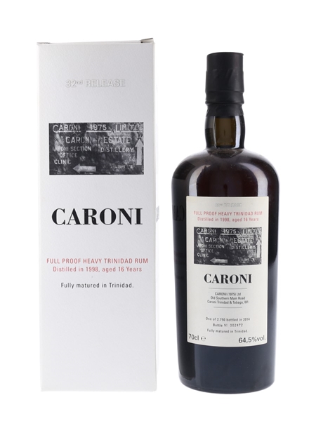 Caroni 1998 16 Year Old Full Proof Heavy Trinidad Rum Bottled 2014 - Velier 70cl / 64.5%