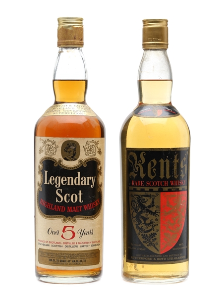 Legendary Scot 5 Years & Kents Rare Scotch Bottled 1970s 2 x 75cl