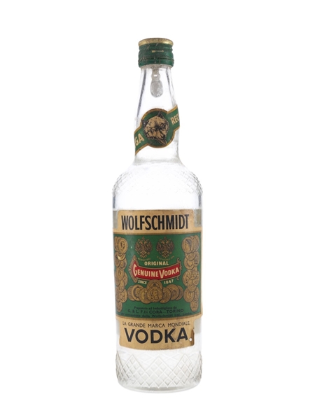 Wolfschmidt Vodka Bottled 1950s 75cl / 40%