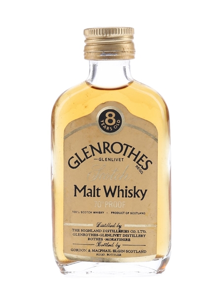 Glenrothes Glenlivet 8 Year Old Bottled 1970s - Gordon & MacPhail 5cl / 40%