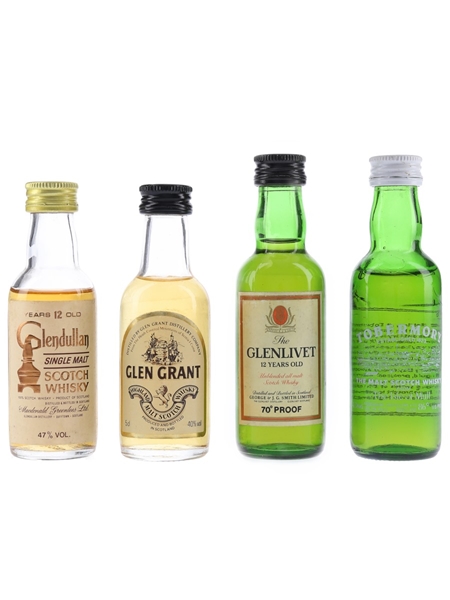 Assorted Single Malts Glendullan, Glen Grant, Glenlivet & Tobermory 4 x 5cl