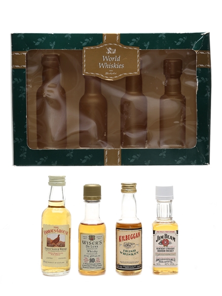 Wold Whiskies Set Famour Grouse, Jim Beam, Kilbeggan & Wiser's 4 x 5cl / 40%