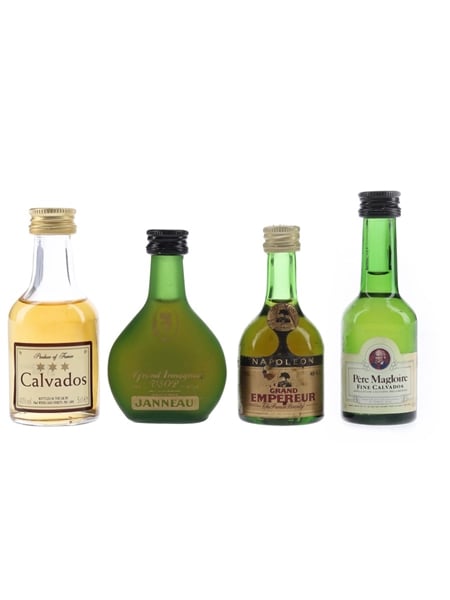 Calvados, Janneau, Napoleon & Pere Magloire  4 x 3cl-5cl / 40%