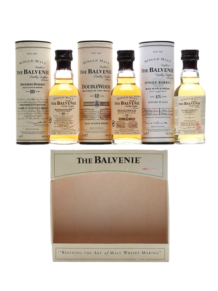 Balvenie Miniatures Set Founder's Reserve, Double Wood, Single Barrel 3 x 5cl