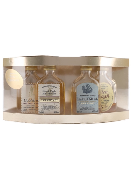 St Michael Fine Single Malt Miniatures Set Tobermory, Coblebrae, Teith Mill, Glen Laogh 4 x 5cl / 40%