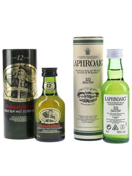 Bunnahabhain & Laphroaig 10 Year Old & 12 Year Old 2 x 5cl / 40%