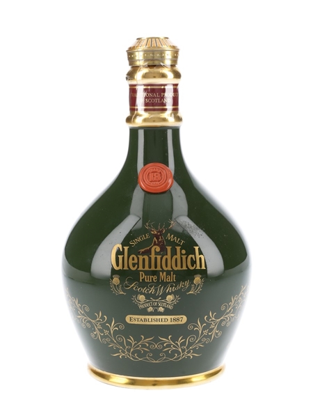 Glenfiddich 18 Year Old Ancient Reserve Bottled 1980s - Green Spode Decanter 75cl / 43%