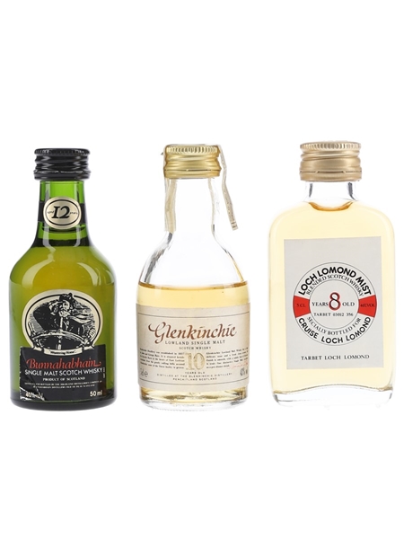 Assorted Single Malts Bunnahabhain, Glenkinchie & Loch Lomond 3 x 5cl