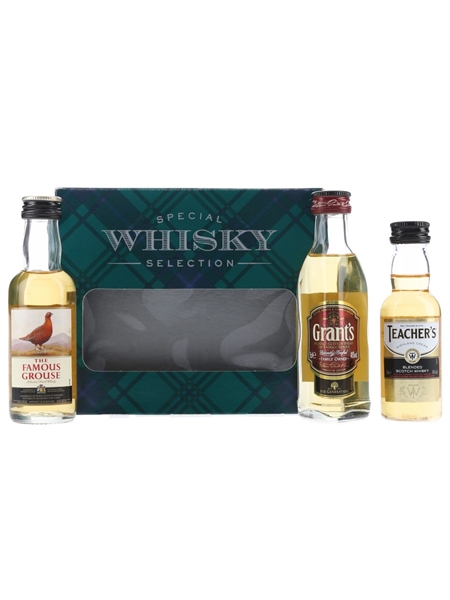 Special Whisky Selection Set Famous Grouse, Grant's & Teacher's 3 x 5cl / 40% ABV