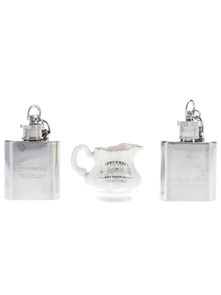 Key Ring Hip Flasks & Water Jug Connemara, Tobermory & Tyrconnell 