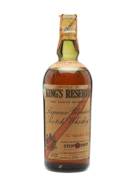 King's Reserve 10 Years Old Bottled 1940s 75cl