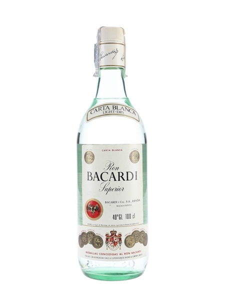 Bacardi Carta Blanca Bottled 1980s - Spain 100cl / 40%