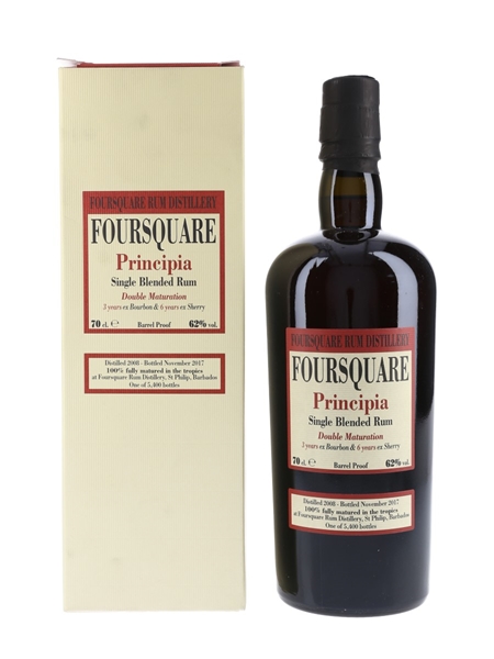 Foursquare Principia 2008 Single Blended Rum 9 Year Old - Velier 70cl / 62%