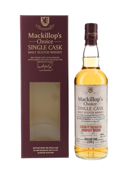 Highland Park 1991 Mackillop's Choice Bottled 2007 70cl / 53.9%