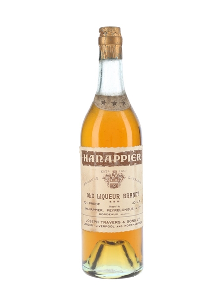 Hanappier 3 Star Old Liqueur Brandy Bottled 1940s-1950s 70cl / 40%