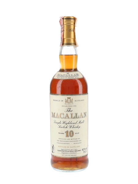 Macallan 10 Year Old Bottled 1980s - Giovinetti 75cl / 40%