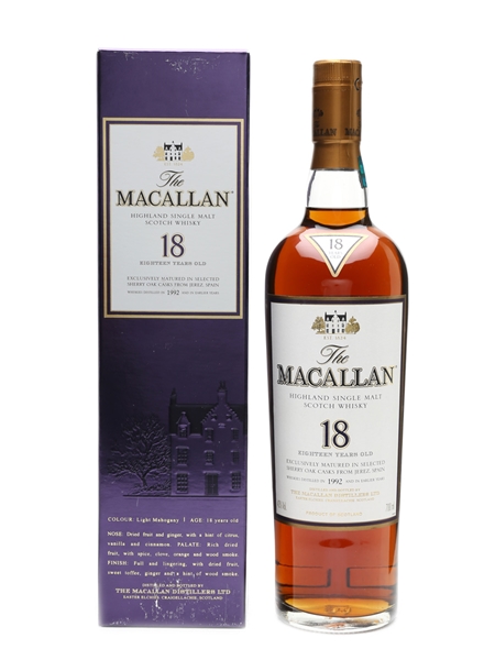 Macallan 18 Years Old Distilled 1992 and Earlier - Taiwanese Market 70cl / 43%