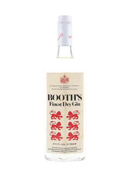 Booth's Finest Dry Gin Bottled 1970s 75.7cl / 40%