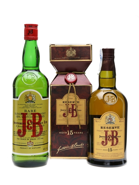 J & B Rare & 15 Years Old 75cl & 70cl 