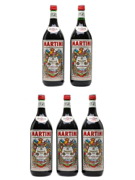 Martini Rosso Vermouth Bottled 1970s - Large Format 5 x 150cl / 17%