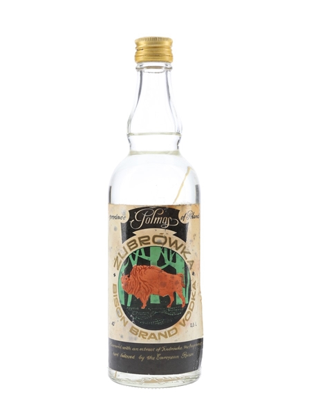 Zubrowka Bison Brand Vodka Bottled 1970s 50cl / 40%