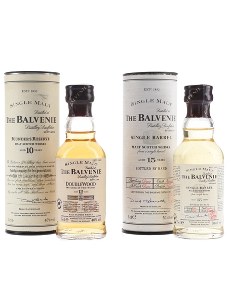 Balvenie 10 & 15 Year Old Founder's Reserve & Single Barrel 2 x 5cl